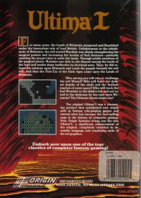 Ultima I- The First Age of Darkness Box Artwork Back
