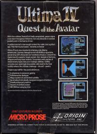 Ultima IV- Quest of the Avatar Box Artwork Back