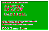 Digital League Baseball DOS Game