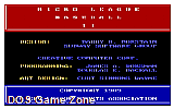 MicroLeague Baseball II DOS Game