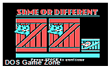 Same or Different DOS Game