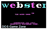Webster- The Word Game DOS Game